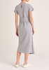 Paisie Midi Cotton Jersey Twist Dress in Light Grey Back